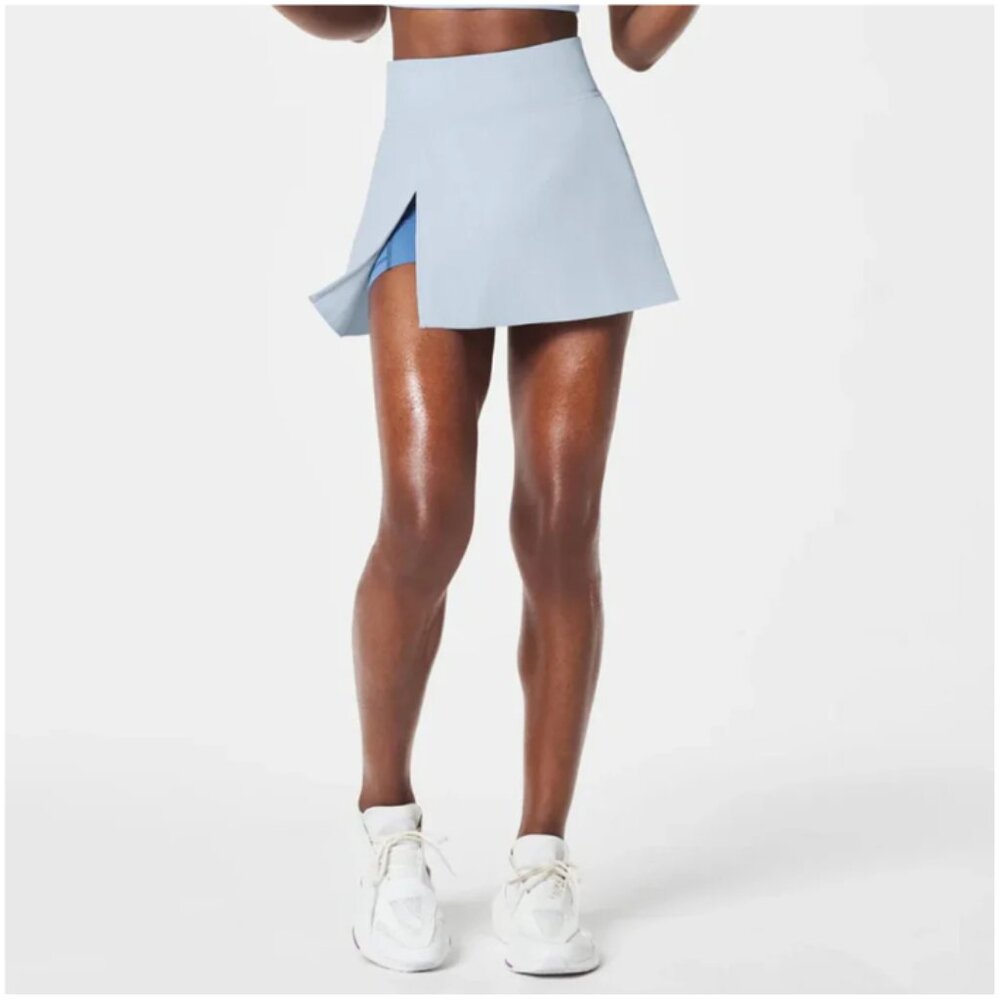 Spanx NWT Oxford (Blue) Booty Boost CONTOUR Ribbed Front Slit Skort, Size XLarge